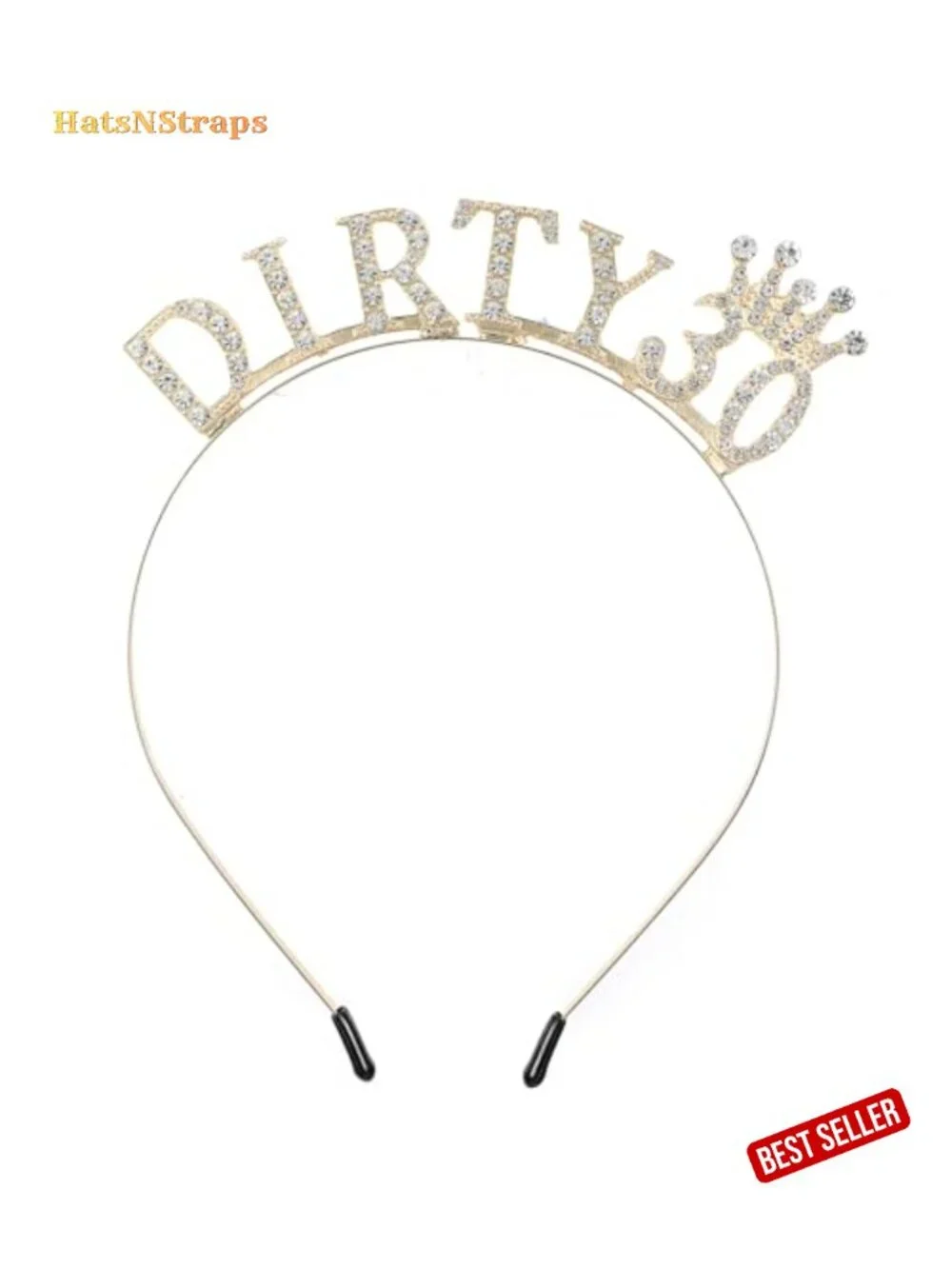 Sparkling 30th Birthday Crown Headband with Rhinestones - Party Headwear